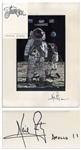 Neil Armstrong Signed Artwork of Armstrong Standing on the Lunar Surface -- Signed Neil Armstrong / Apollo 11, in Near Fine Condition
